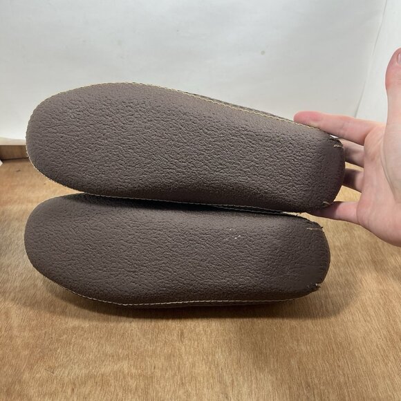 LL Bean Leather Slippers Mens Size 9 Brown Lined Moccasin main image 8